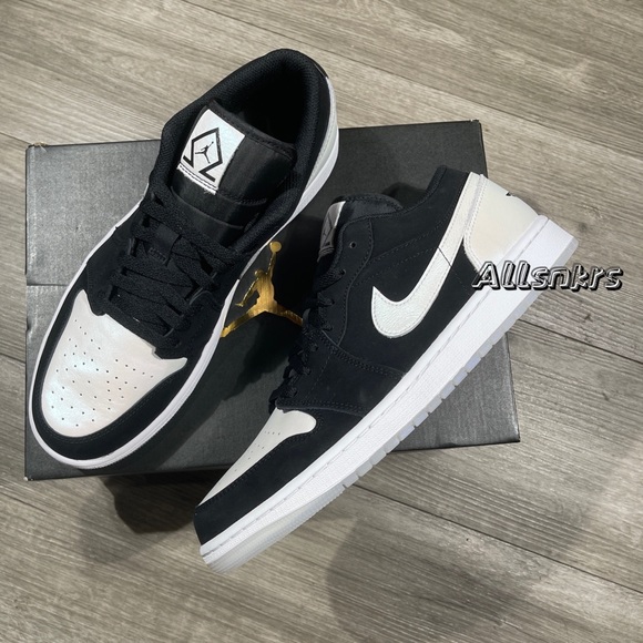 Air Jordan 1 Low Diamond Shorts Black White Panda 🐼 Men’s - Picture 6 of 10